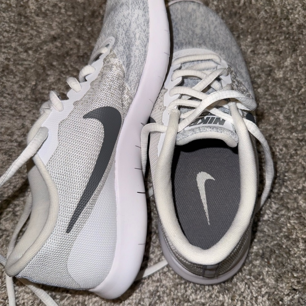 Nike Light Gray and White Running Shoes
